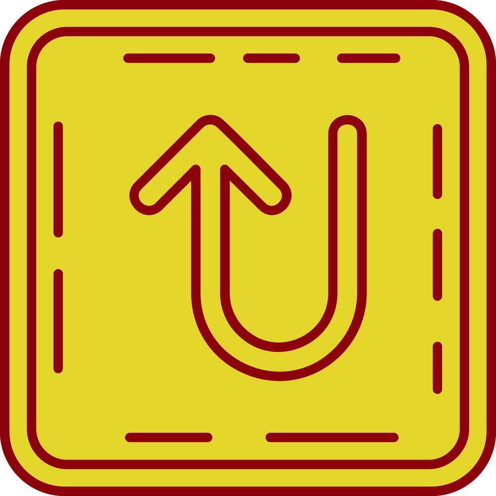 U turn Vintage Icon vector