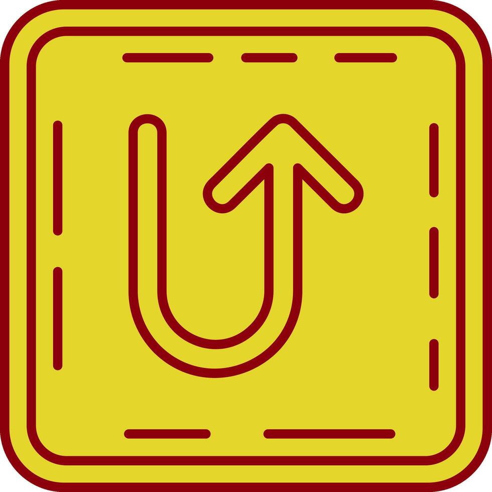 U turn Vintage Icon vector