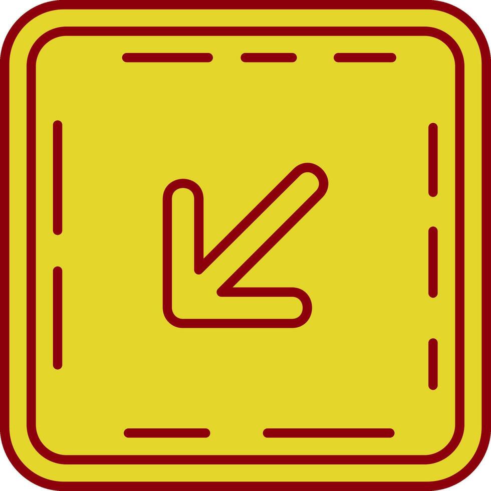 Down left arrow Vintage Icon vector