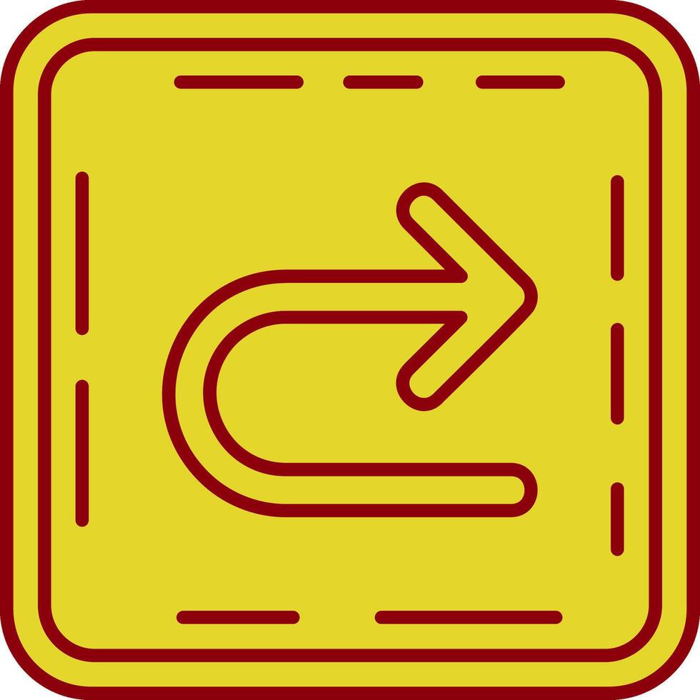 U turn Vintage Icon vector