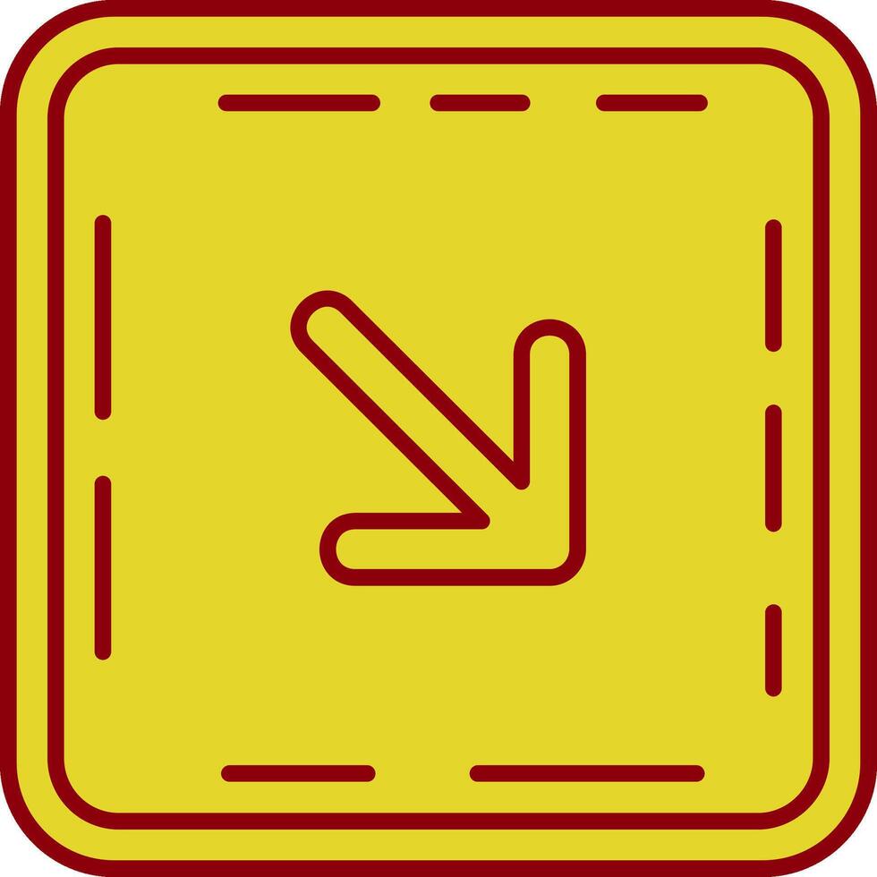 Down right arrow Vintage Icon vector