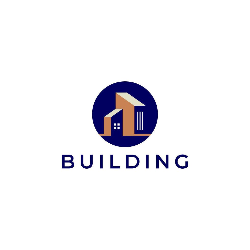 Building logo for construction company, printing with modern concept Premium Vector