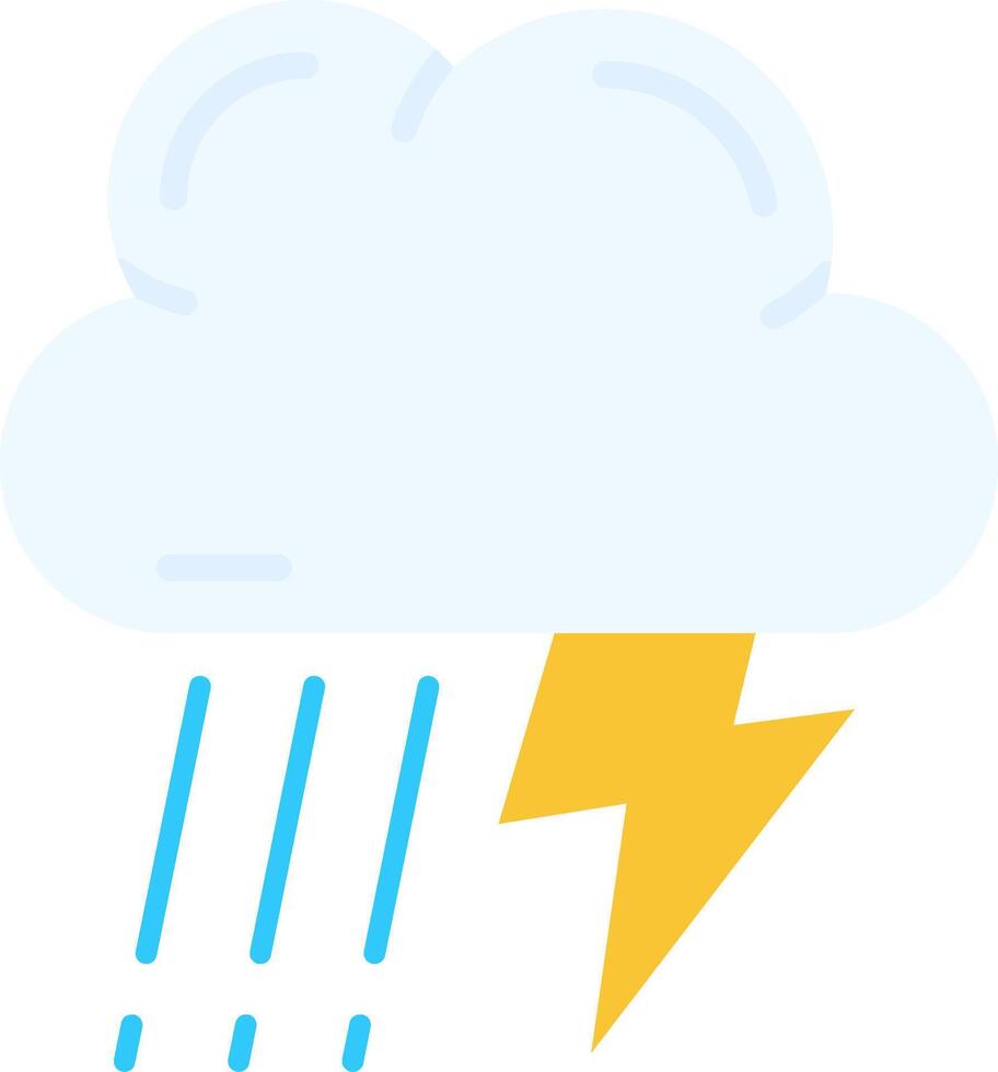 Thunder strom Flat Light Icon vector