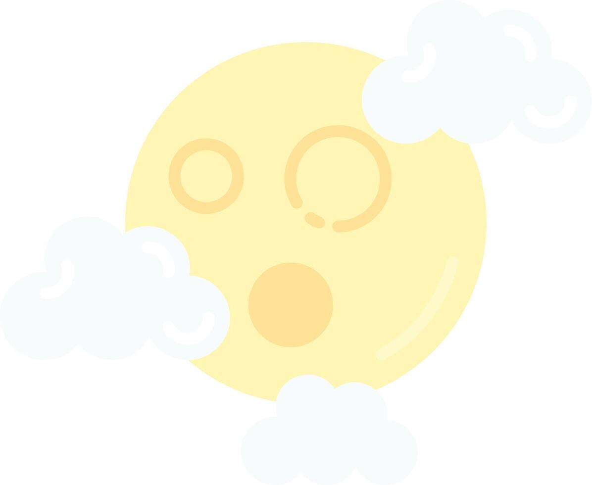 Full moon Flat Light Icon vector