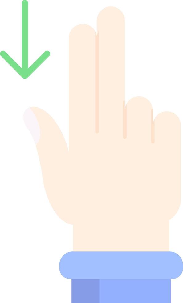 Two Fingers Down Flat Light Icon vector