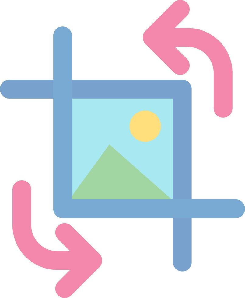 Crop and rotate Flat Light Icon vector