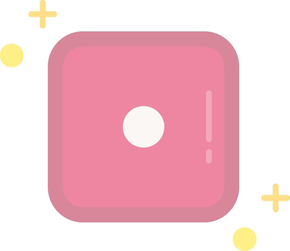 Dice one Flat Light Icon vector