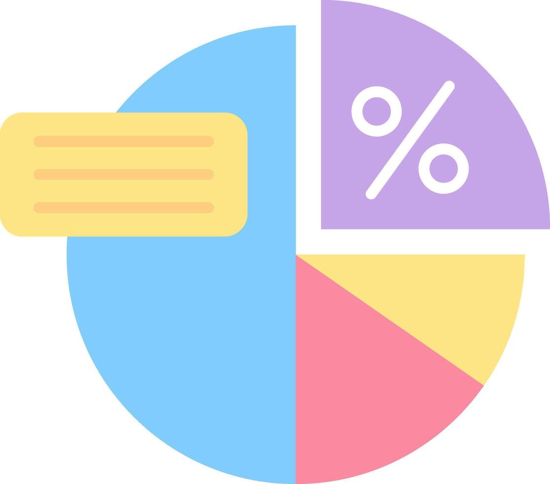 Pie graph Flat Light Icon vector