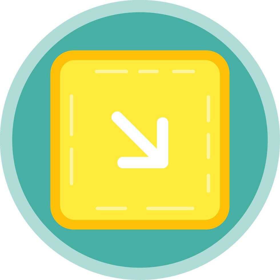 Down right arrow Flat Multi Circle Icon vector