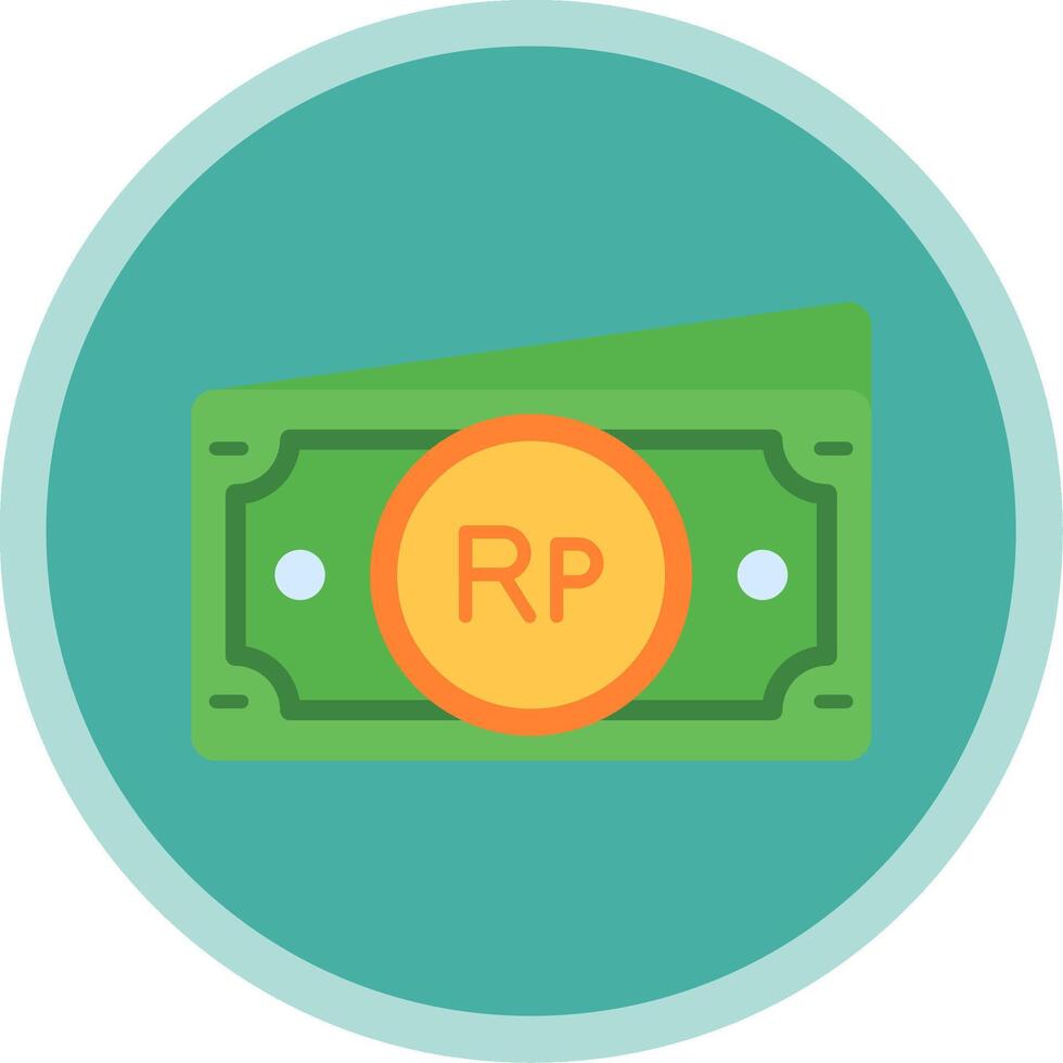 Indonesian rupiah Flat Multi Circle Icon vector
