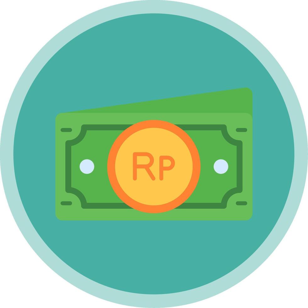 Indonesian rupiah Flat Multi Circle Icon vector