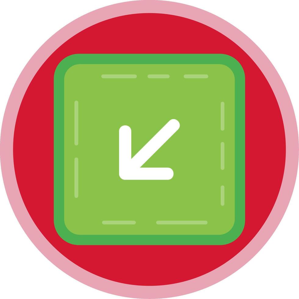 Down left arrow Flat Multi Circle Icon vector