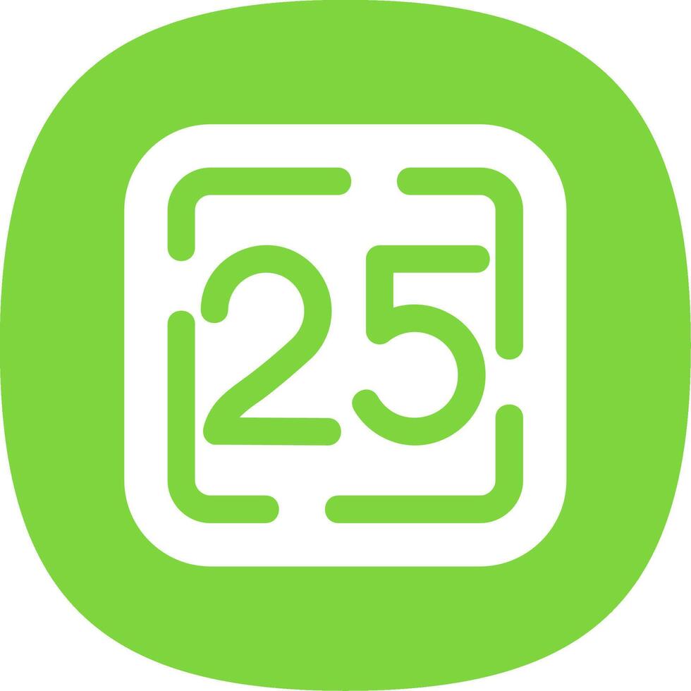 Twenty Five Glyph Curve Icon vector