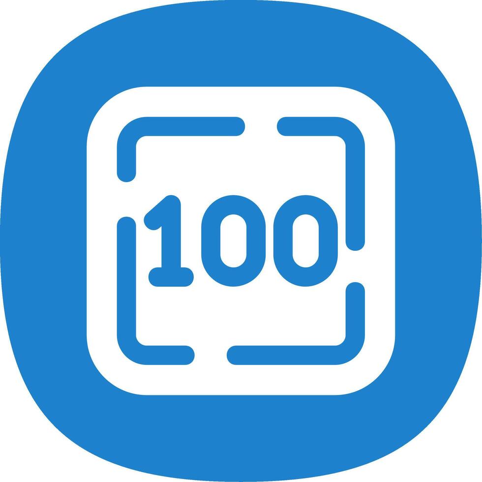 One Hundred Glyph Curve Icon vector