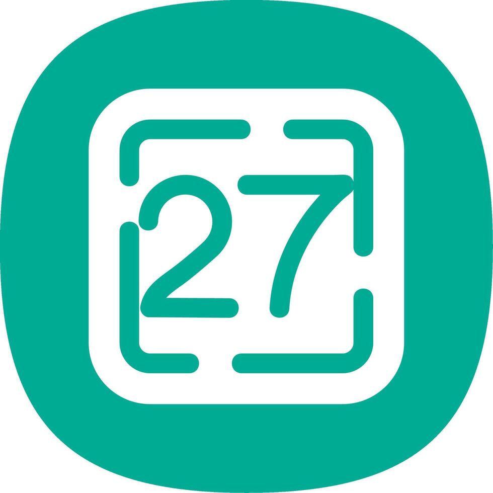 Twenty Seven Glyph Curve Icon vector