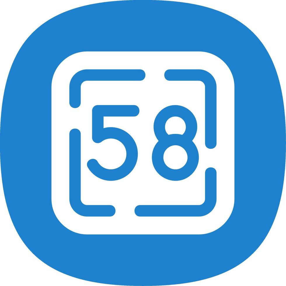 Fifty Eight Glyph Curve Icon vector