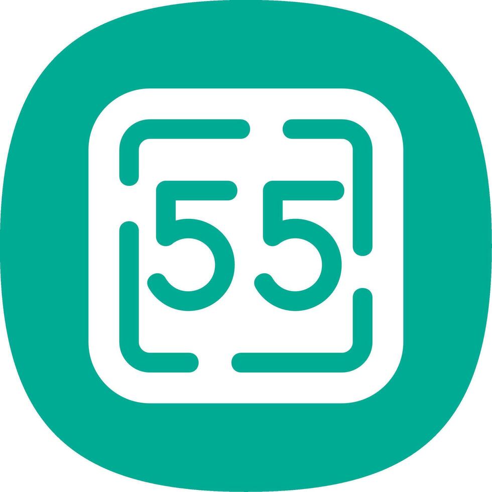 Fifty Five Glyph Curve Icon vector