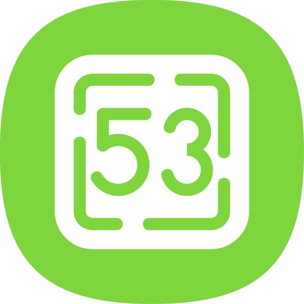 Fifty Three Glyph Curve Icon vector