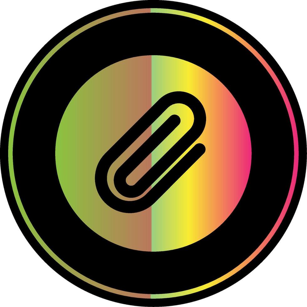 Paperclip 1 Glyph Due Color Icon vector