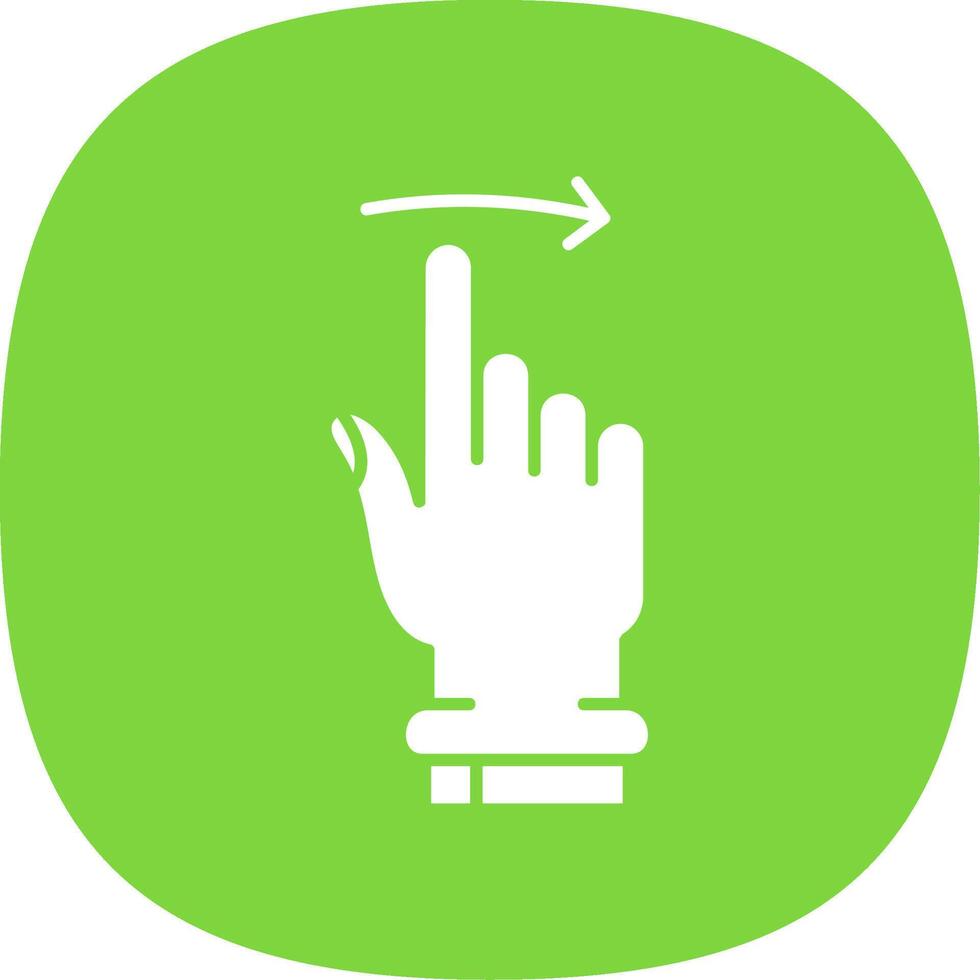 Swipe Right Glyph Curve Icon vector