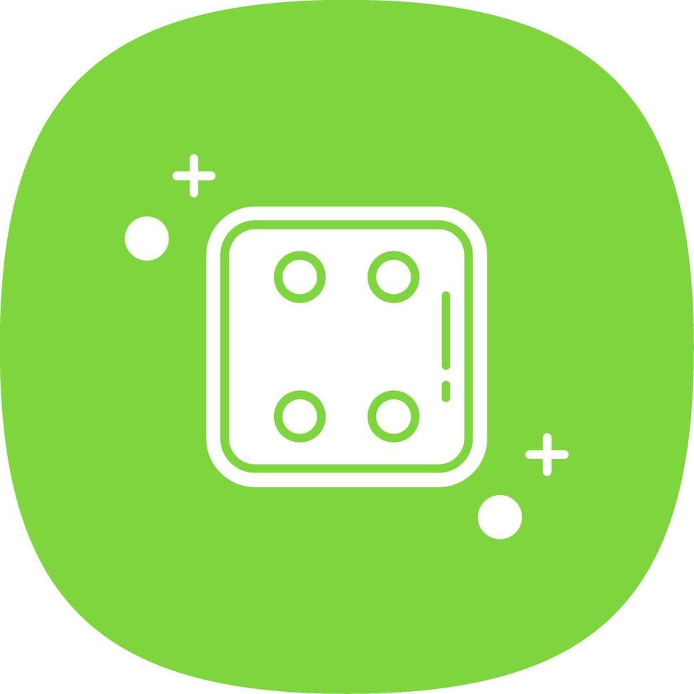Dice four Glyph Curve Icon vector