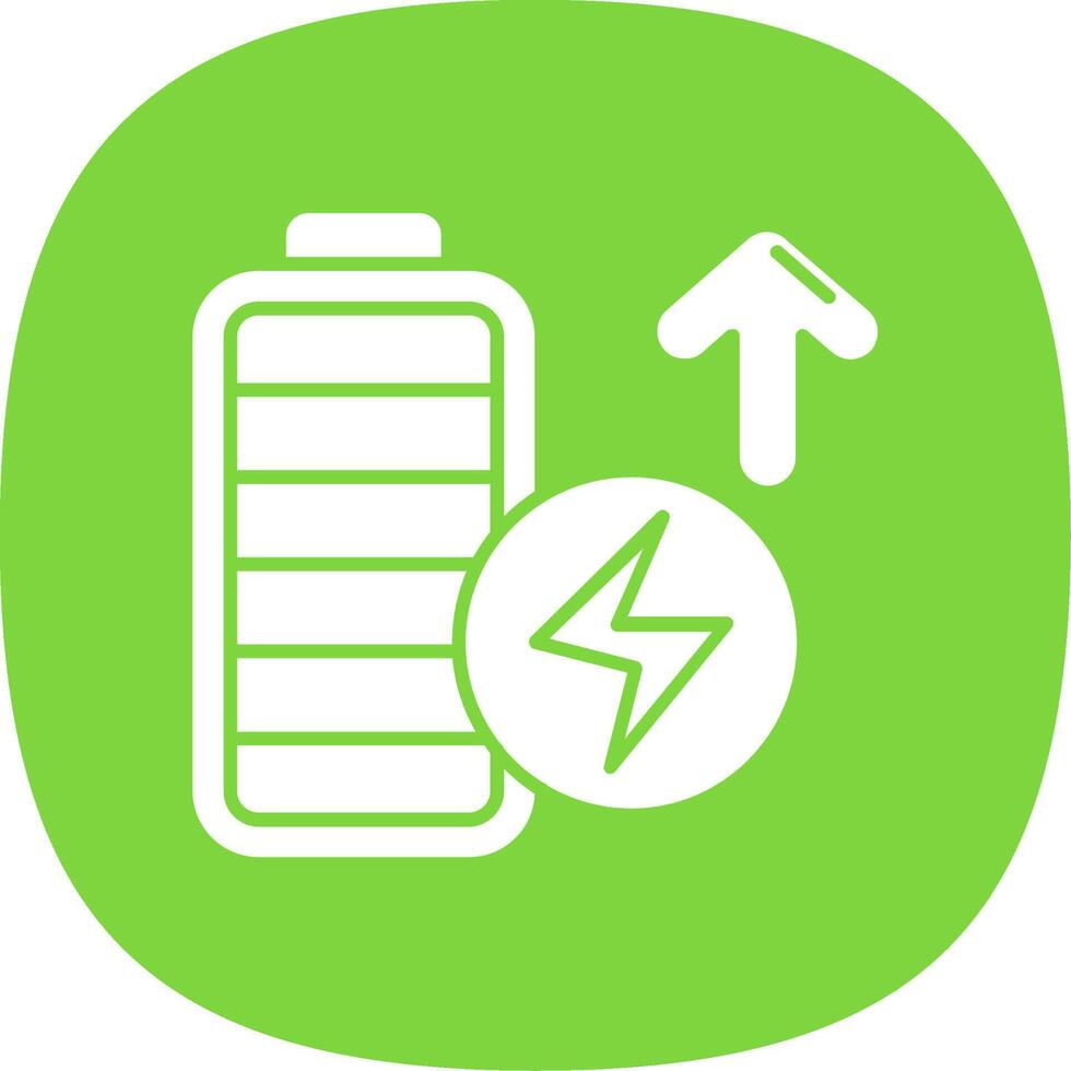 Battery full Glyph Curve Icon vector