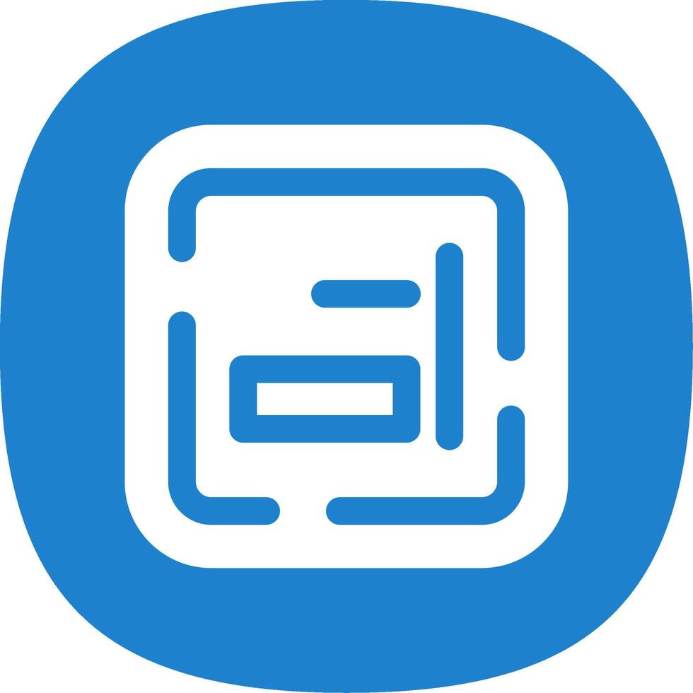 Right alignment Glyph Curve Icon vector