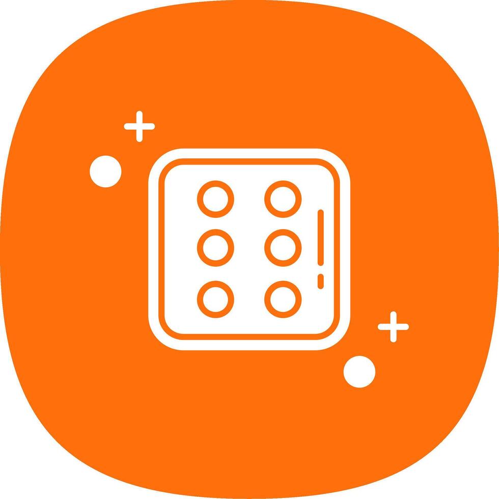 Dice six Glyph Curve Icon vector