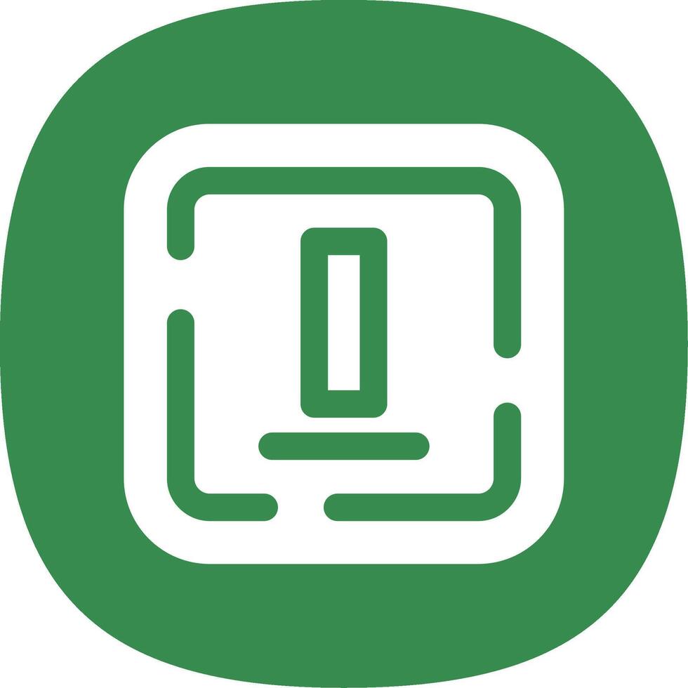 Bottom alignment Glyph Curve Icon vector