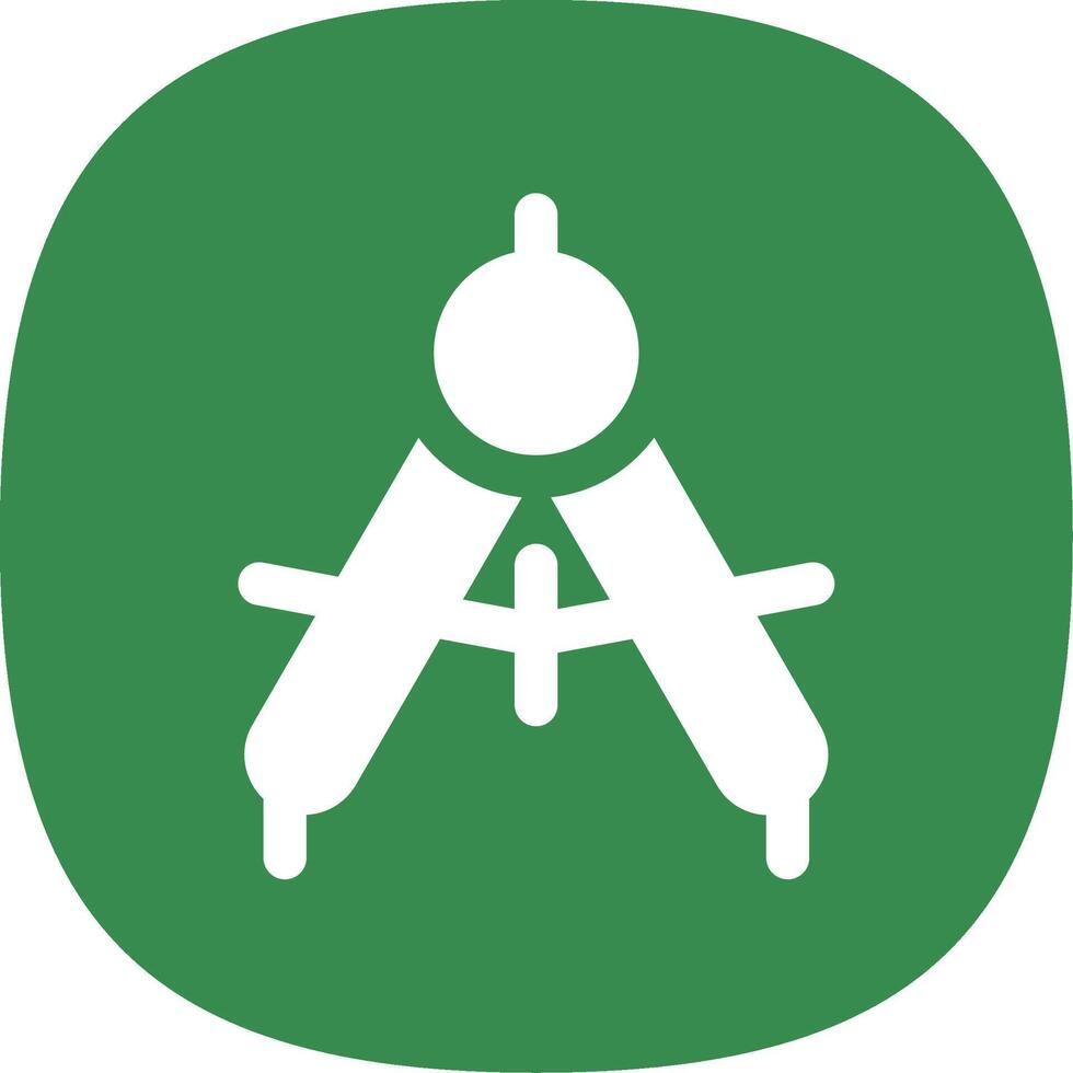Drawing compass Glyph Curve Icon vector