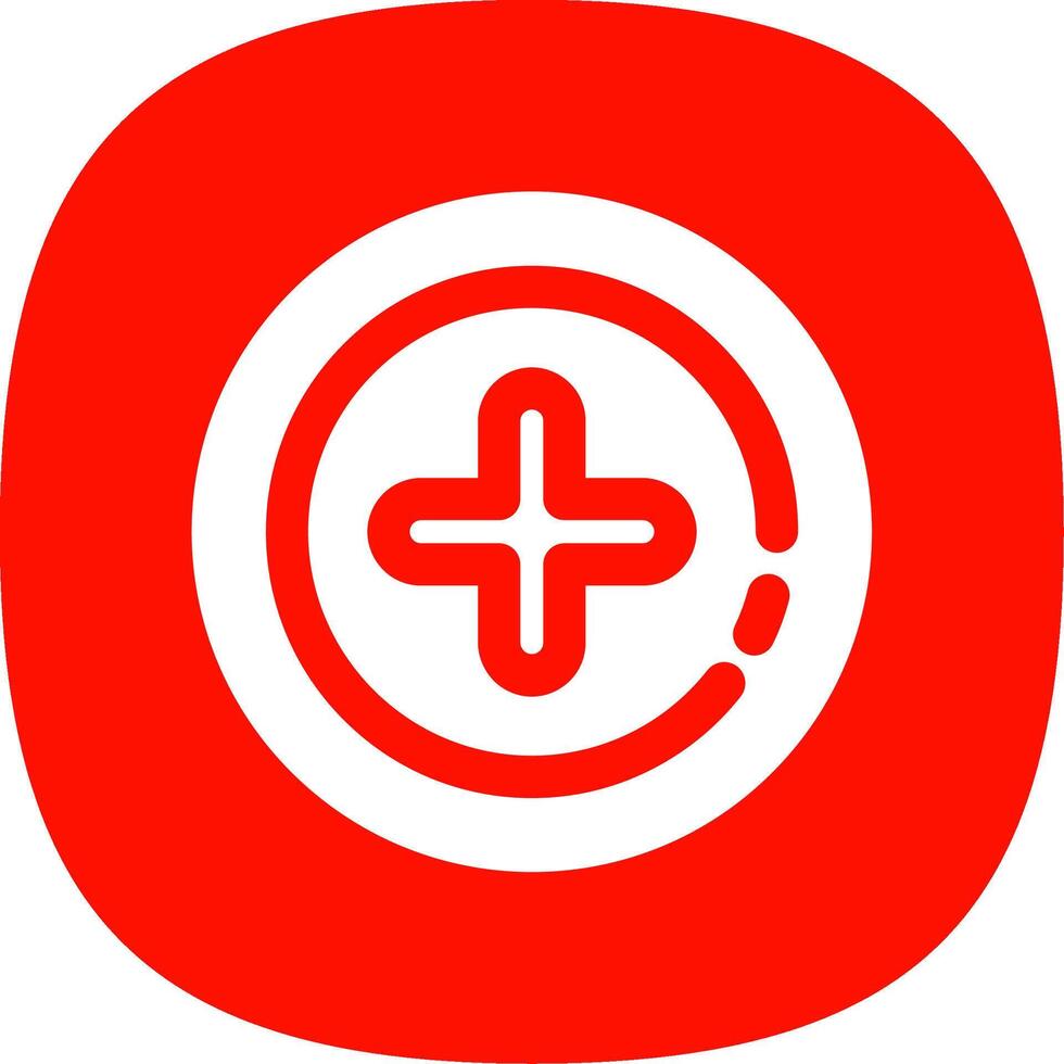 Add 2 Glyph Curve Icon vector