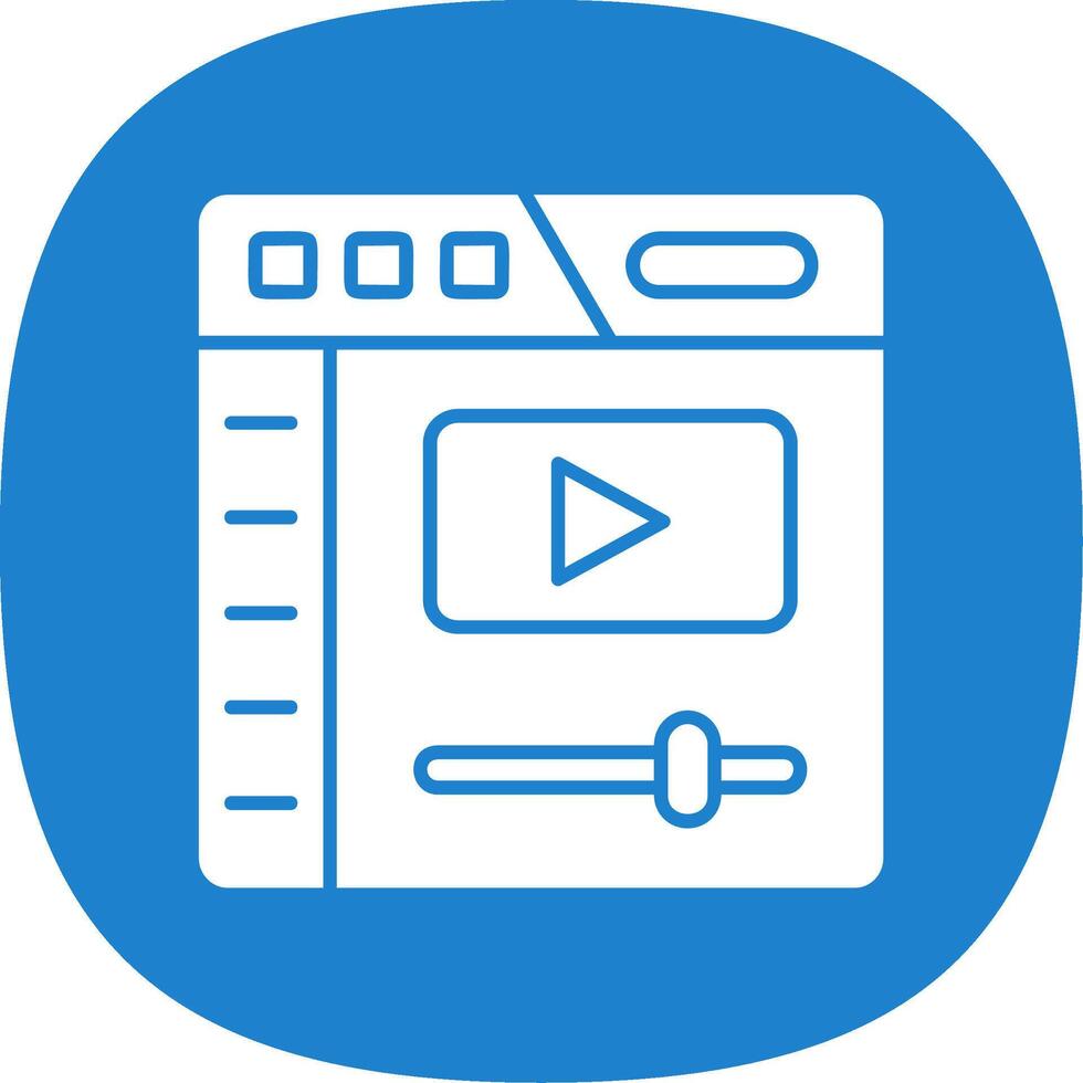 Video player Glyph Curve Icon vector