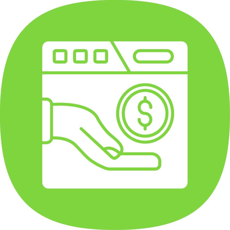 Online donation Glyph Curve Icon vector