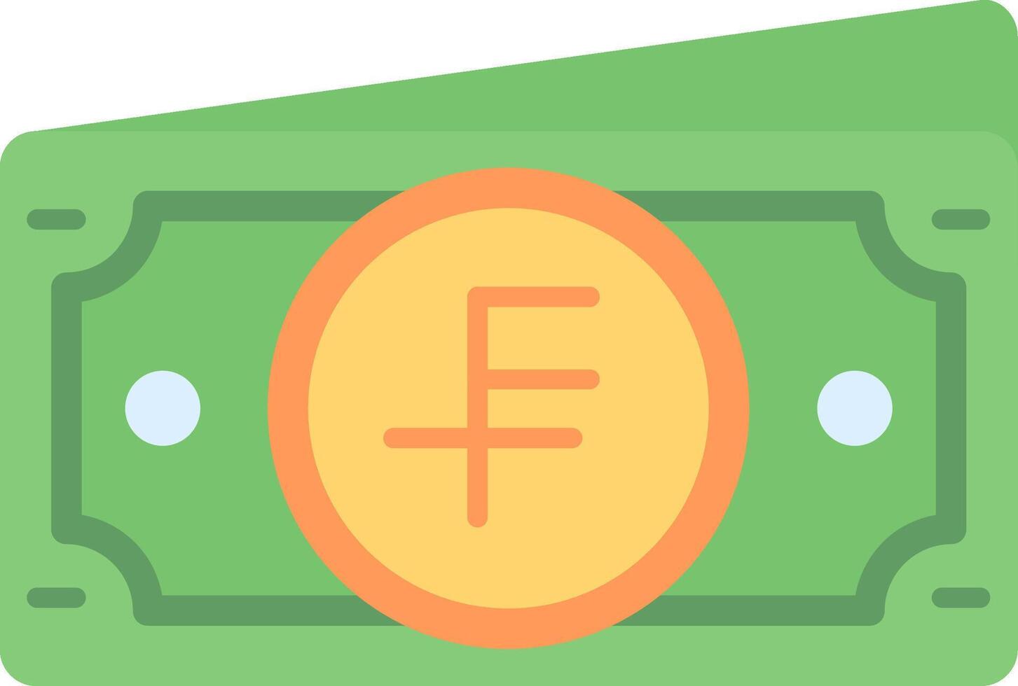 Swiss franc Flat Light Icon vector