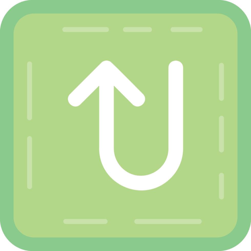 U turn Flat Light Icon vector