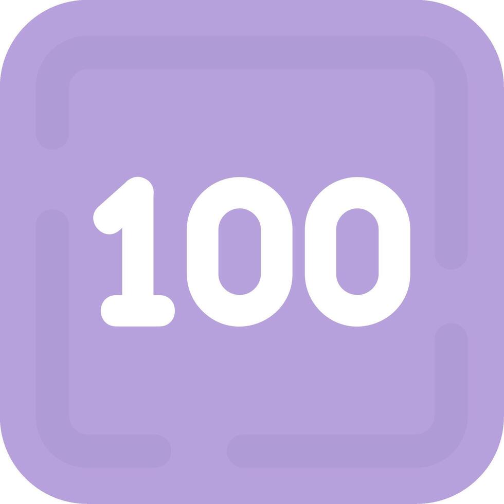 One Hundred Flat Light Icon vector