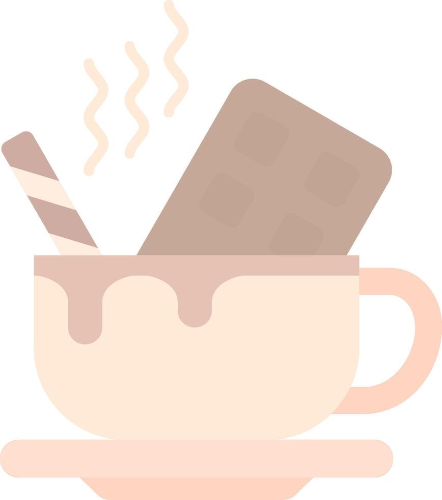 Hot Chocolate Flat Light Icon vector