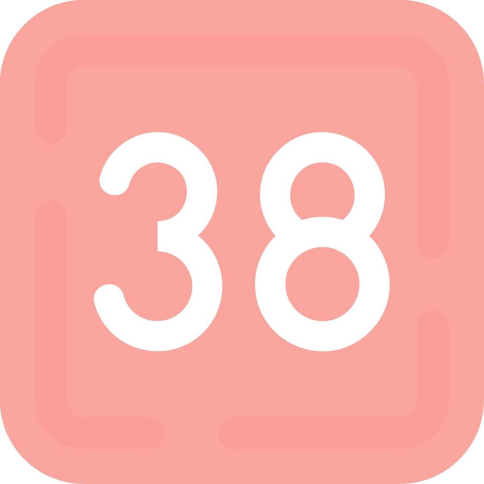 Thirty Eight Flat Light Icon vector