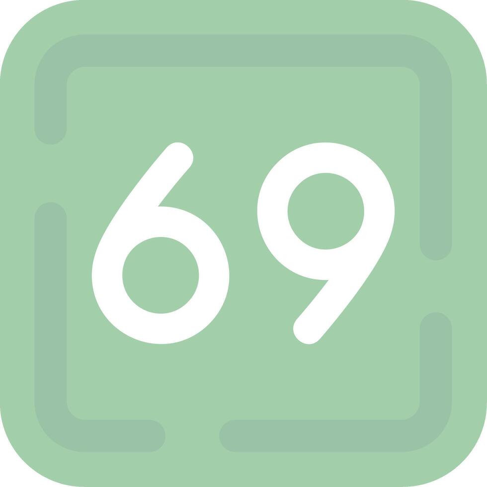 Sixty Nine Flat Light Icon vector