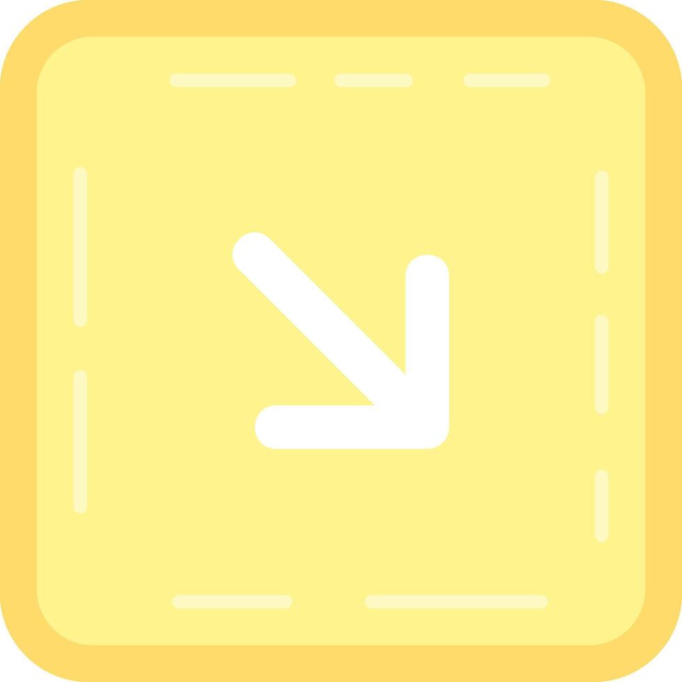 Down right arrow Flat Light Icon vector