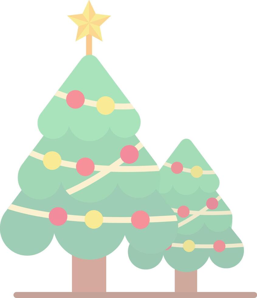 Christmas tree Flat Light Icon vector
