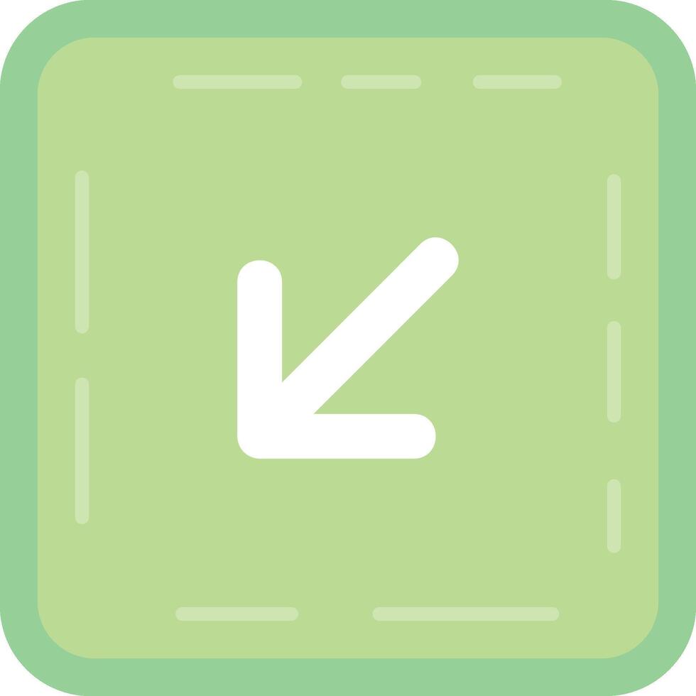 Down left arrow Flat Light Icon vector