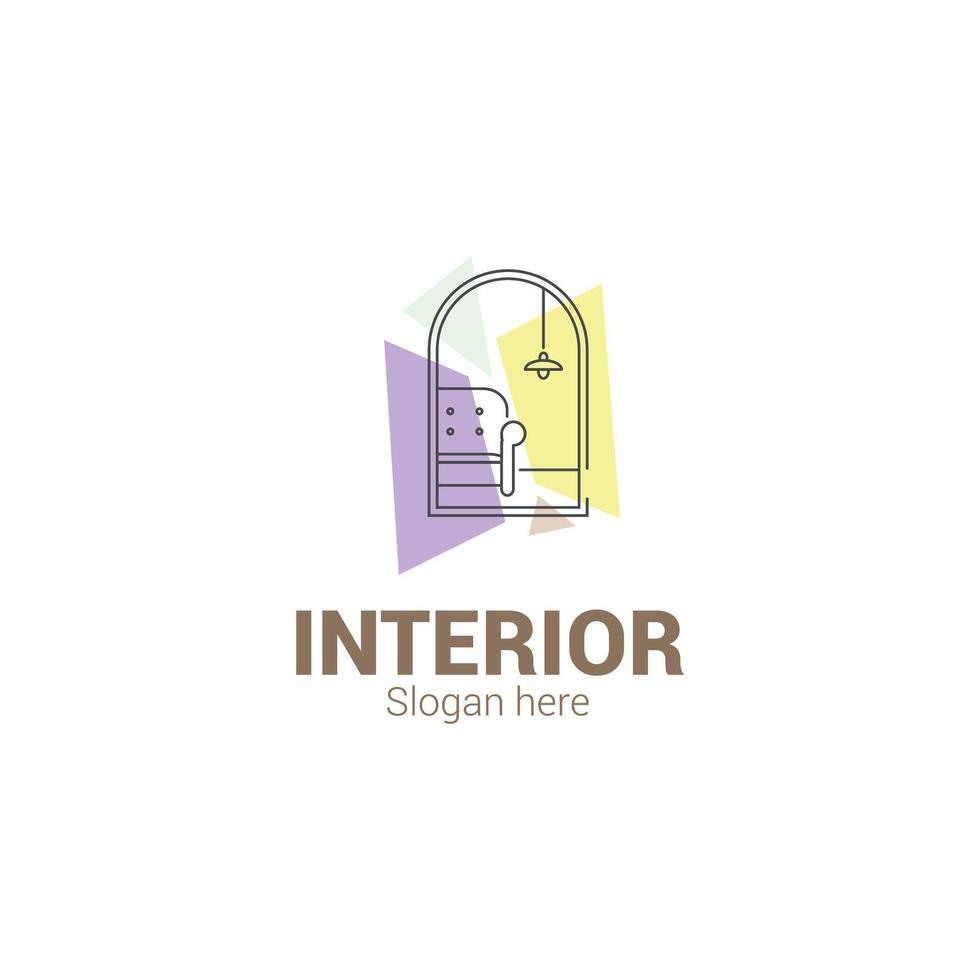 vector logo templete interior design outline.