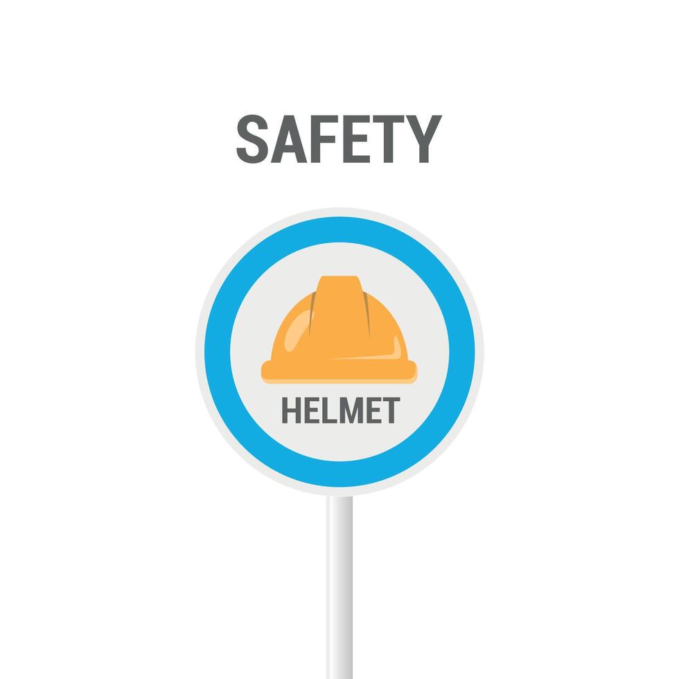 vector symbol of using a helmet, industrial work safety.