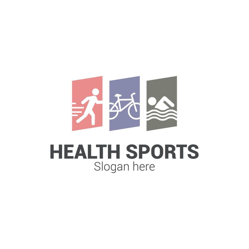 vector logo diseño Templete Deportes salud.