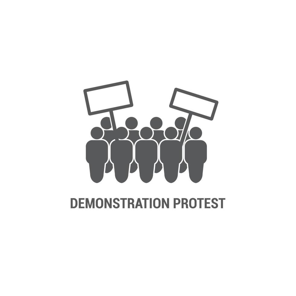 vector flat design illustration of demonstration protest concept.