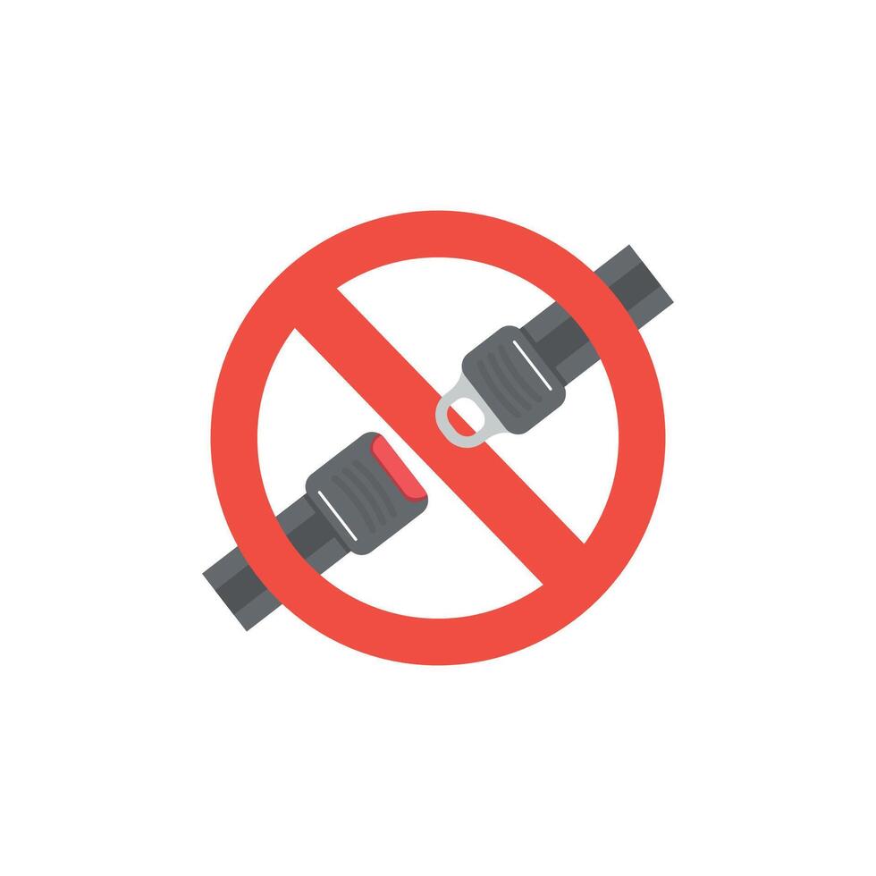 vector illustration warning that it is prohibited to remove or open the seat belt.