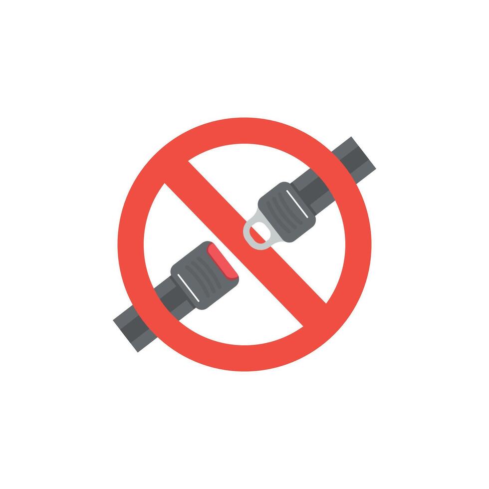 vector illustration warning that it is prohibited to remove or open the seat belt.