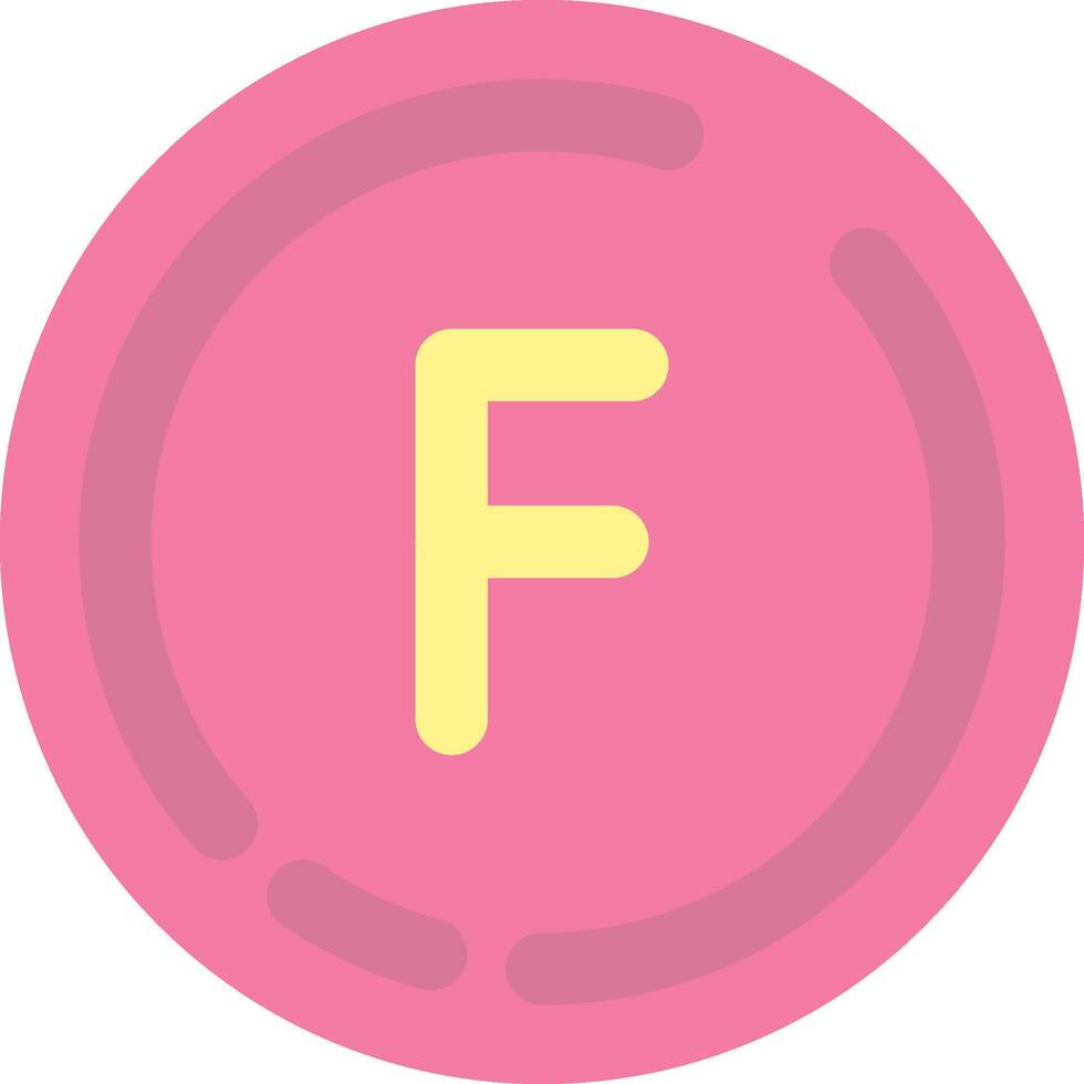 letra F plano ligero icono vector