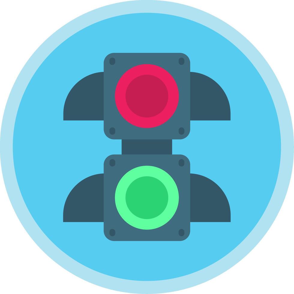 Traffic light Flat Multi Circle Icon vector